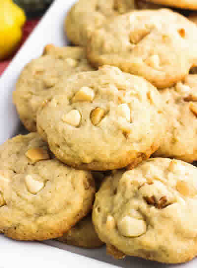 lemon macadamia nut cookies with white chocolate
